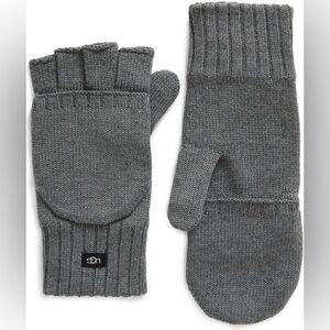 Ugg Gray Knit Flip Mittens